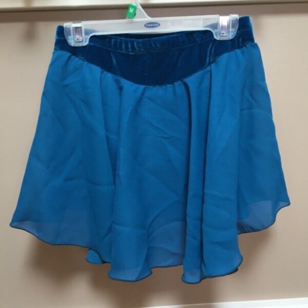 Set of 3 figure skating skirts - black, royal blue & turquoise - Picture 14 of 15